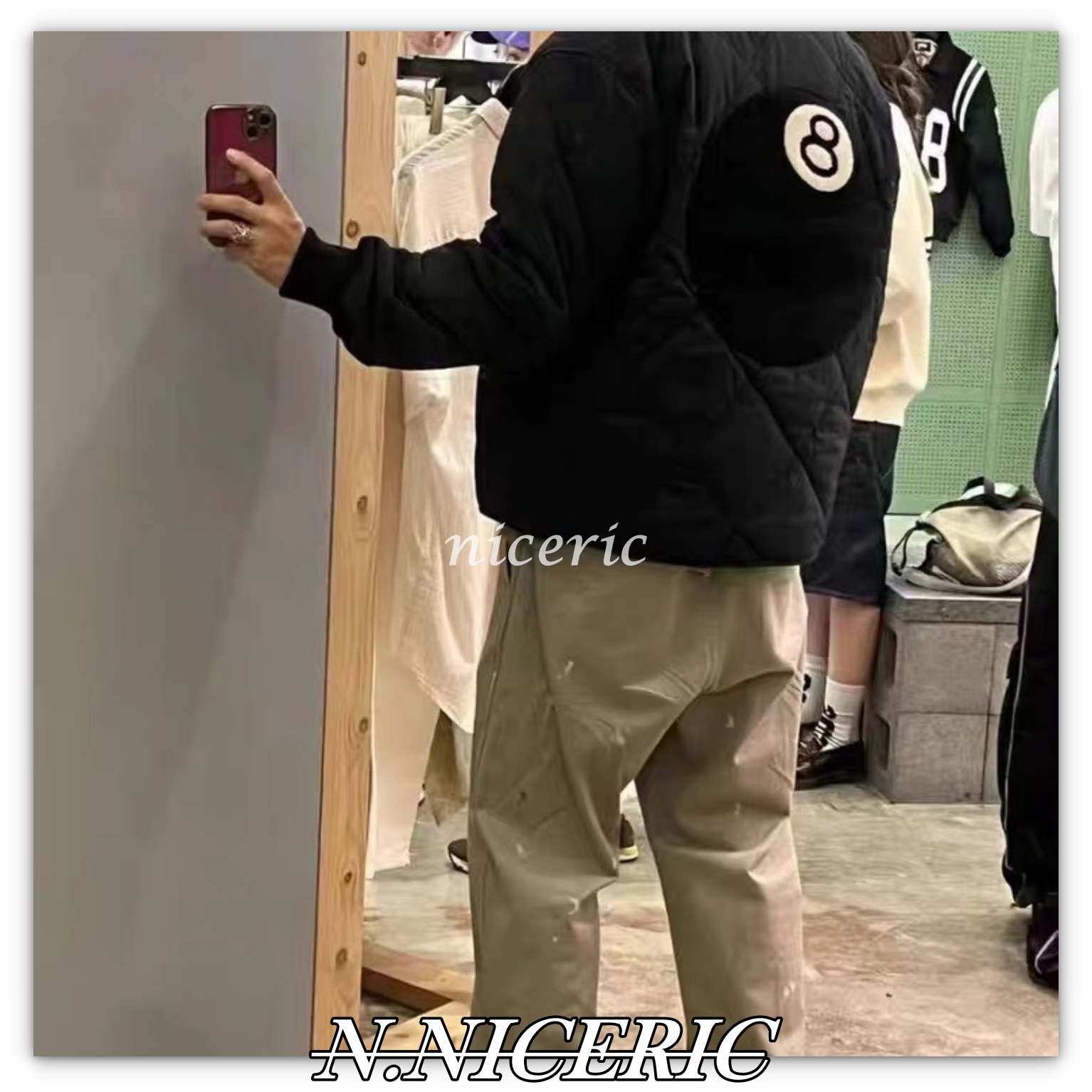 【NICE歐美日韓代購】Stussy 23FW ERROR黑8撞擊色縫線棉服夾克棒球服外套黑八韓風棒球🥎外套