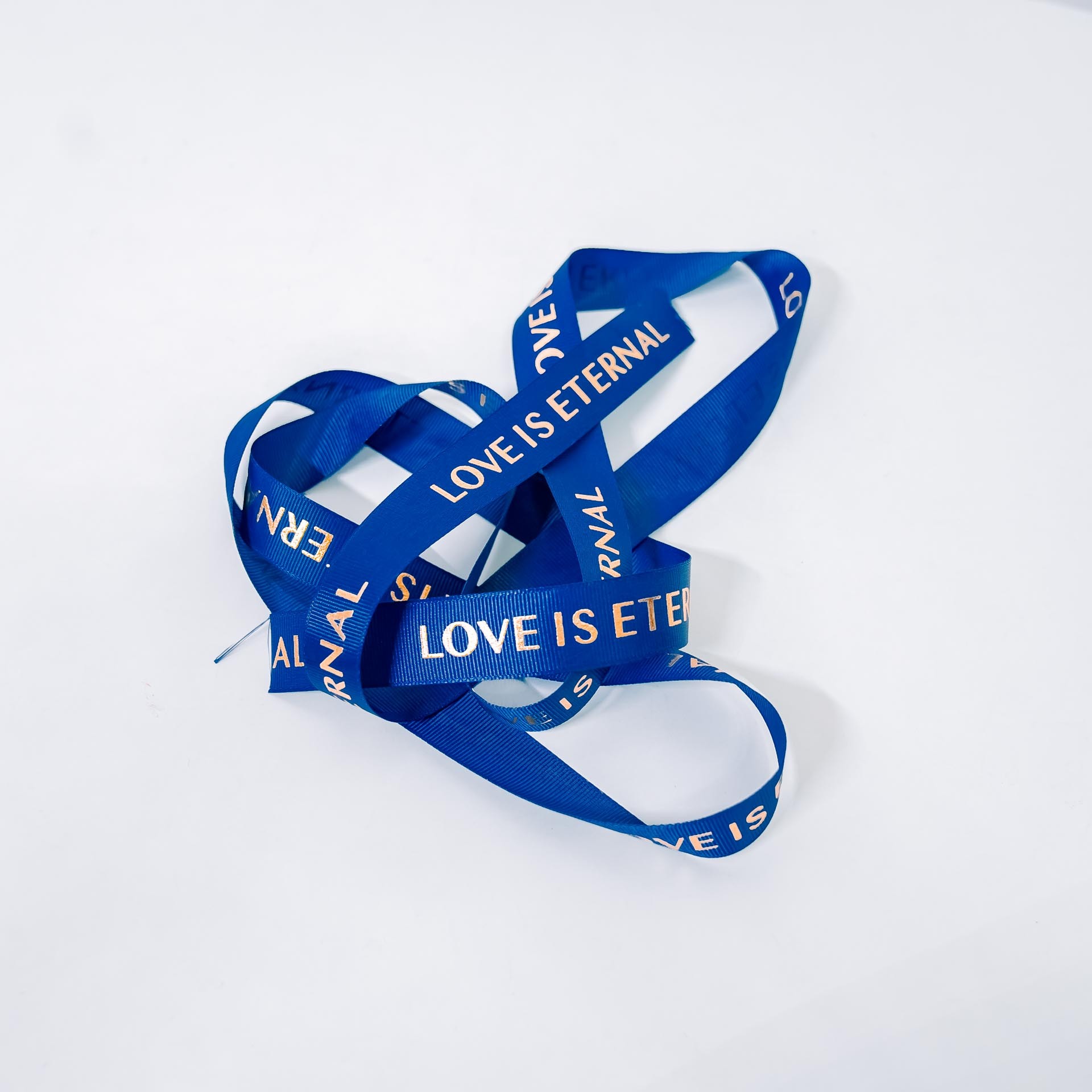 『精緻緞帶』燙金藍 LOVE IS ETERNAL