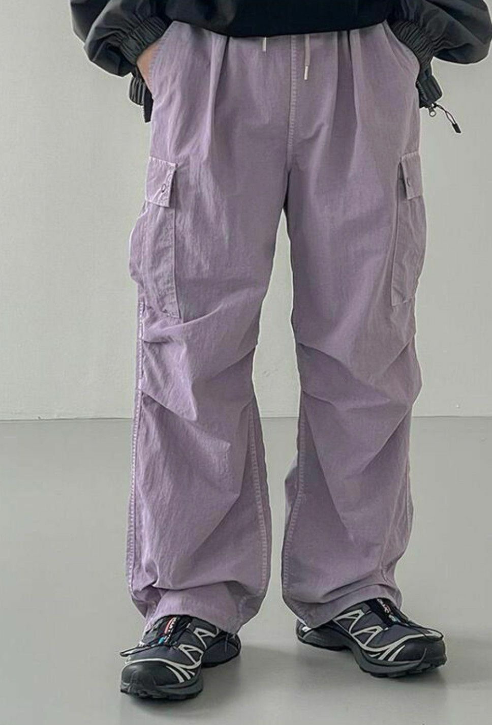 淨色工裝可束腳鬆身褲 PEPPER-001P