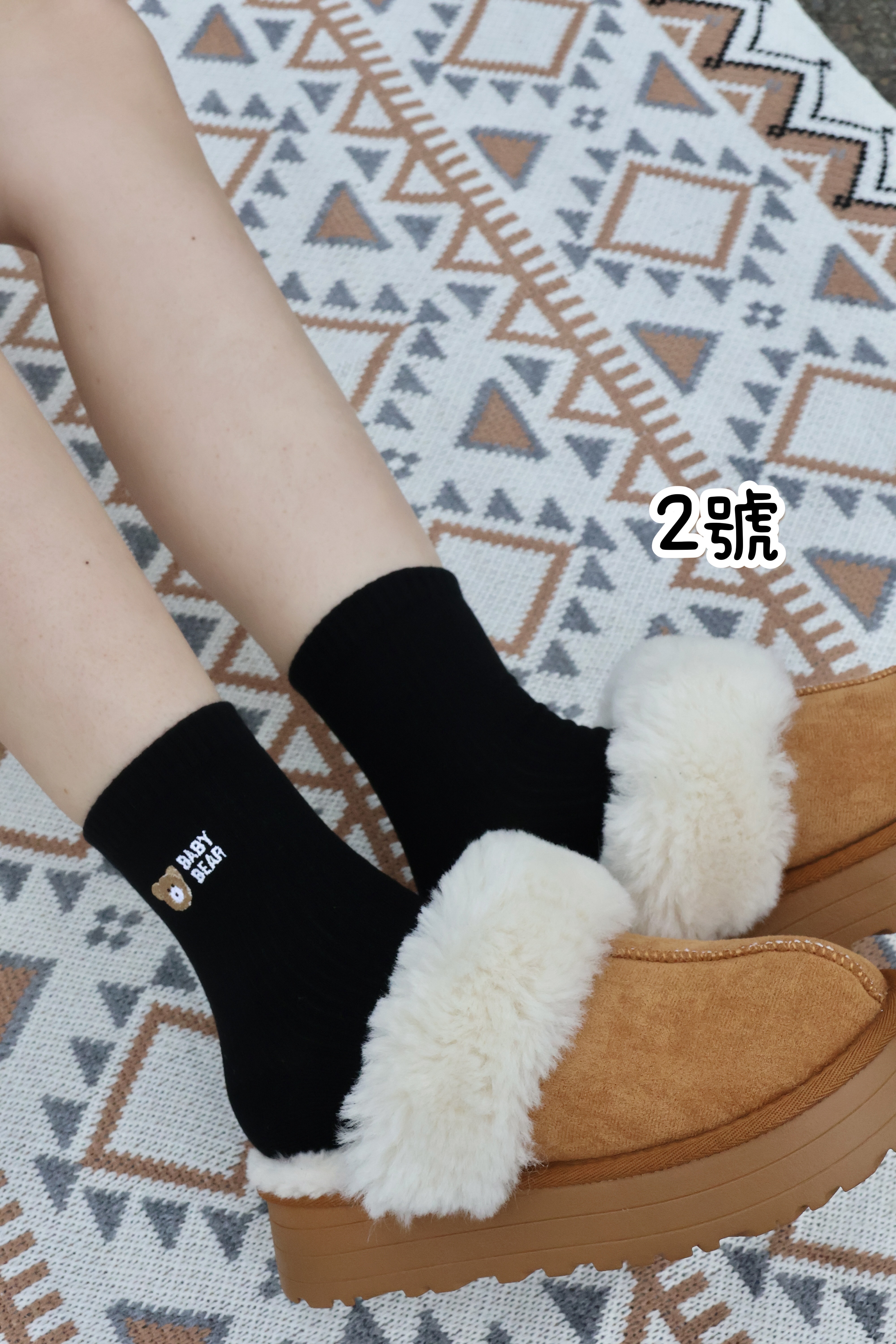 刺繡萌萌小熊襪🐻