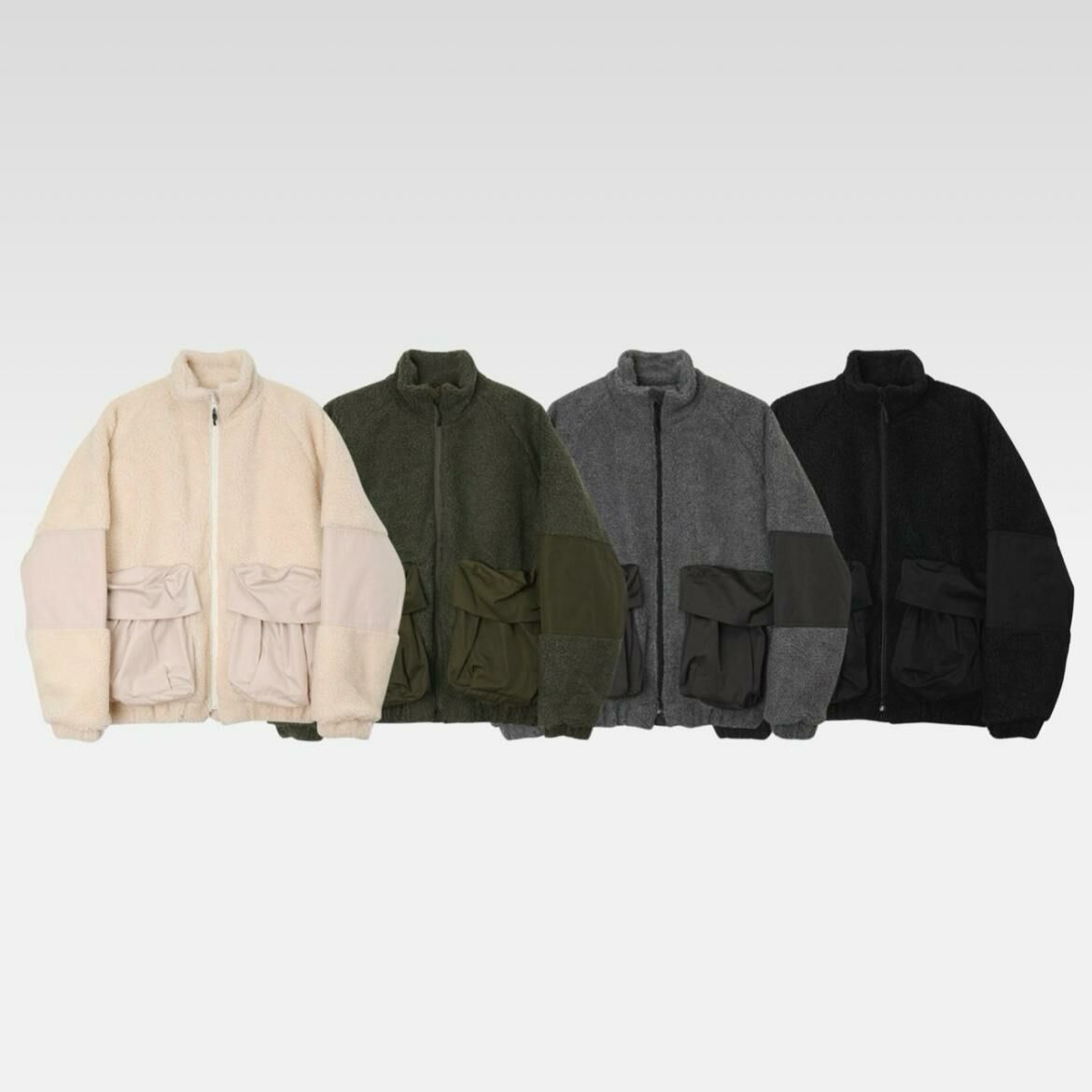 企領拉鍊毛絨外套 TATEMODERN8-005JK