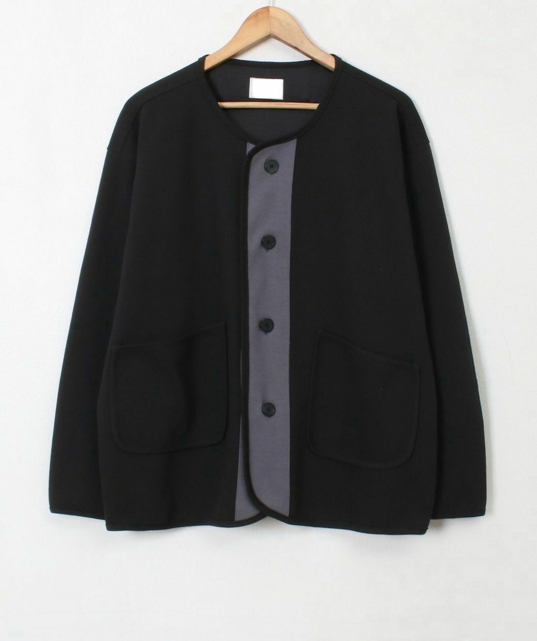 V領拼色開胸外套 JK2437