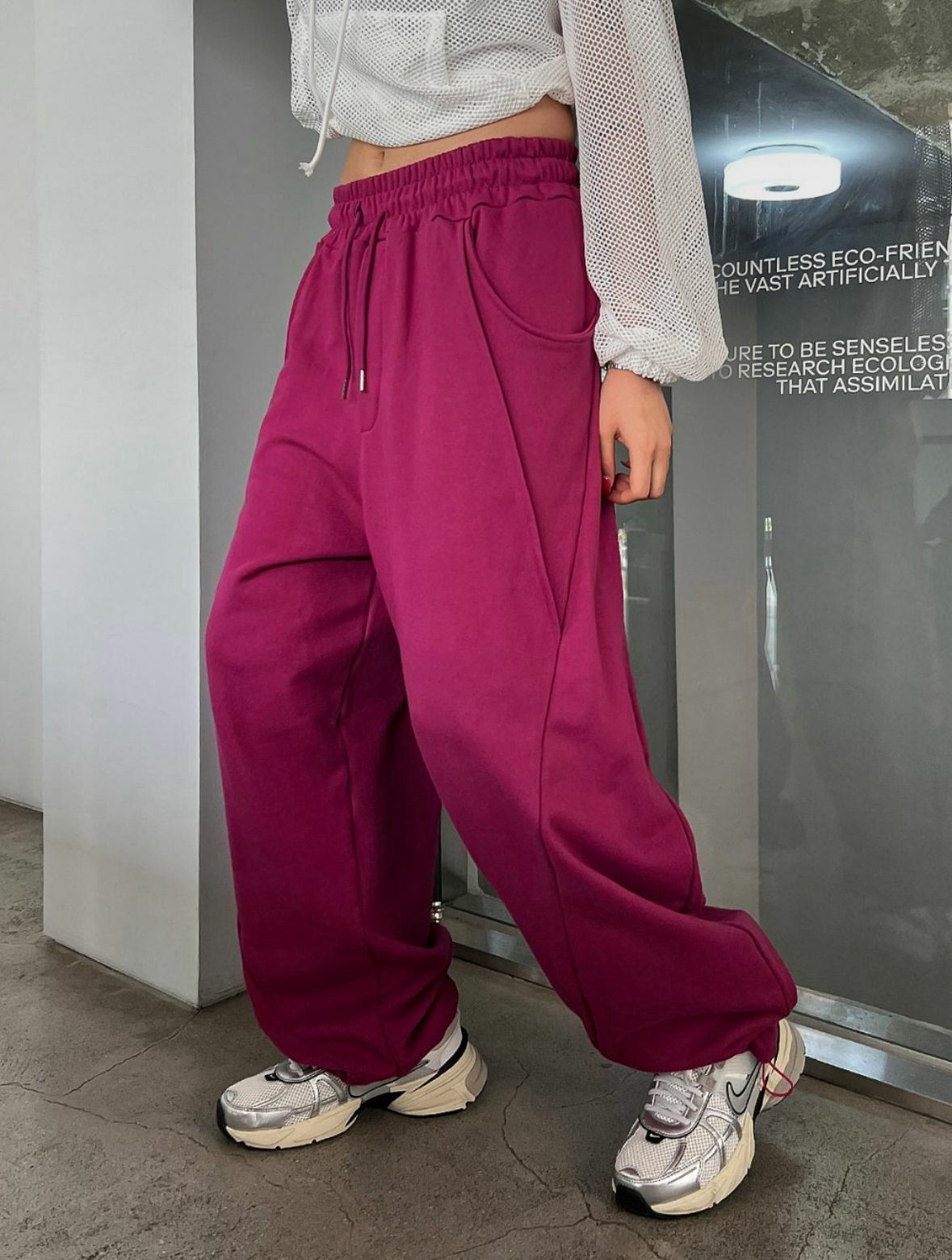 淨色棉質可束腳運動褲 P2667