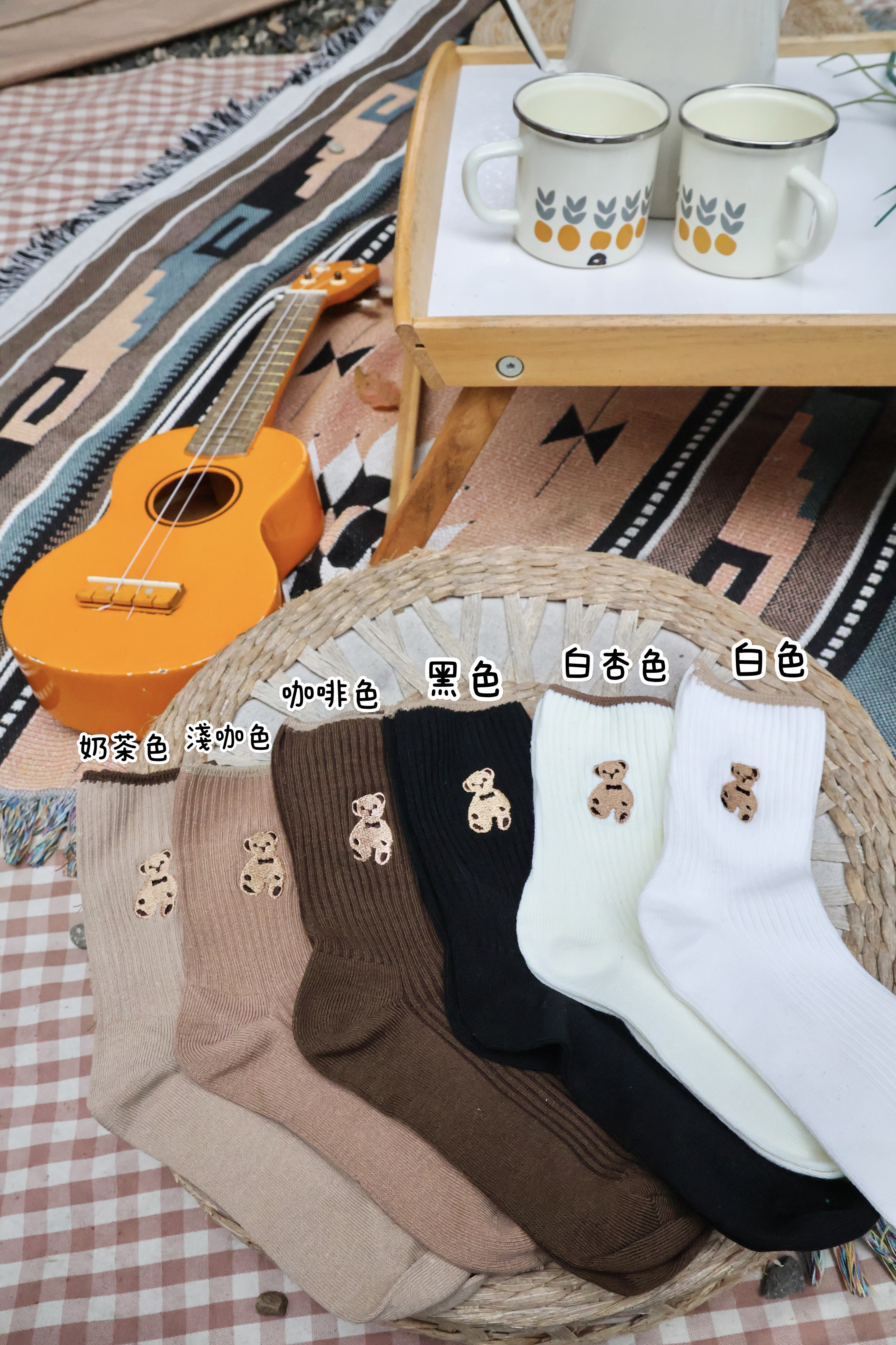 卡哇伊🧸刺繡小萌熊襪