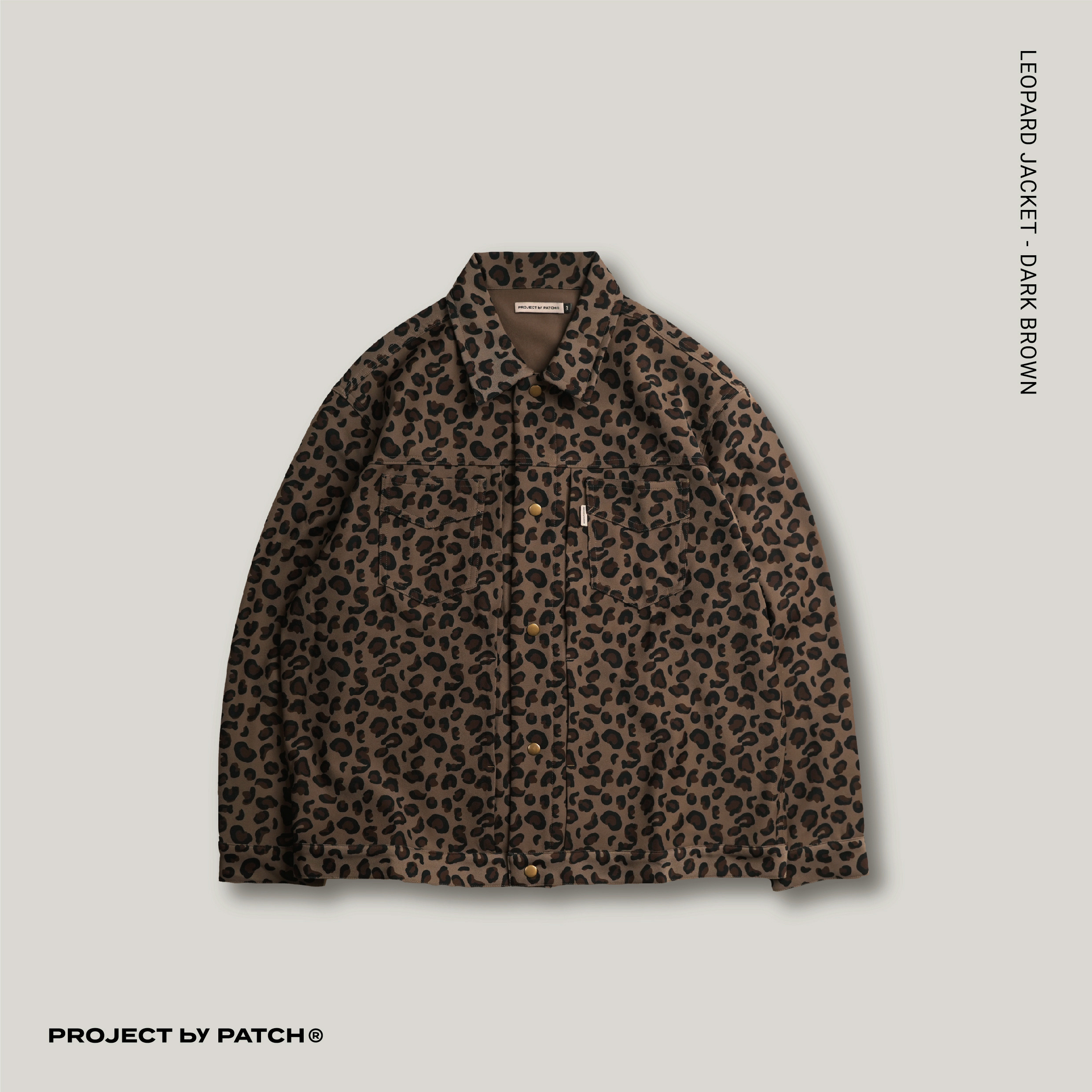 P.B.P - LEOPARD JACKET  - DARK BROWN