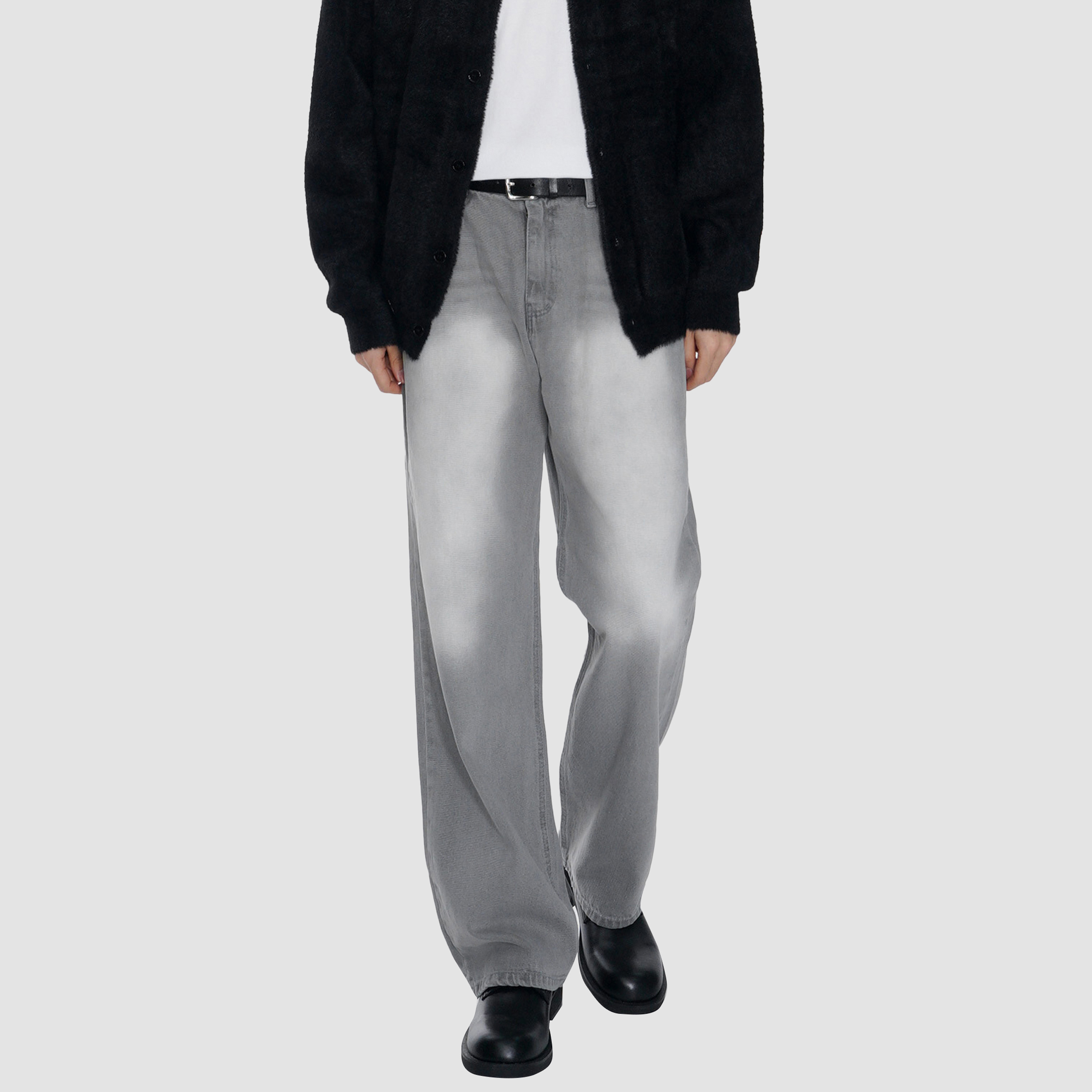 GREY WASH DENIM W/CUFFED BOTTOM main image 1