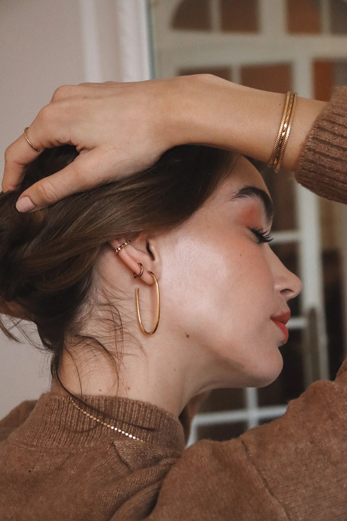 Waekura Earrings Twist (W696) 一對