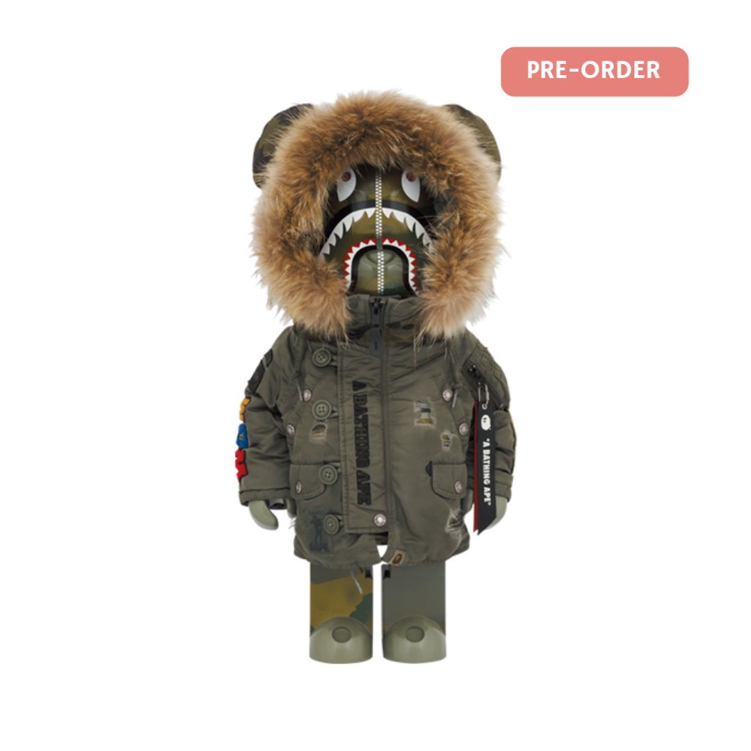 BE@RBRICK BAPE(R) × ALPHA CAMO SHARK 2023 1000％