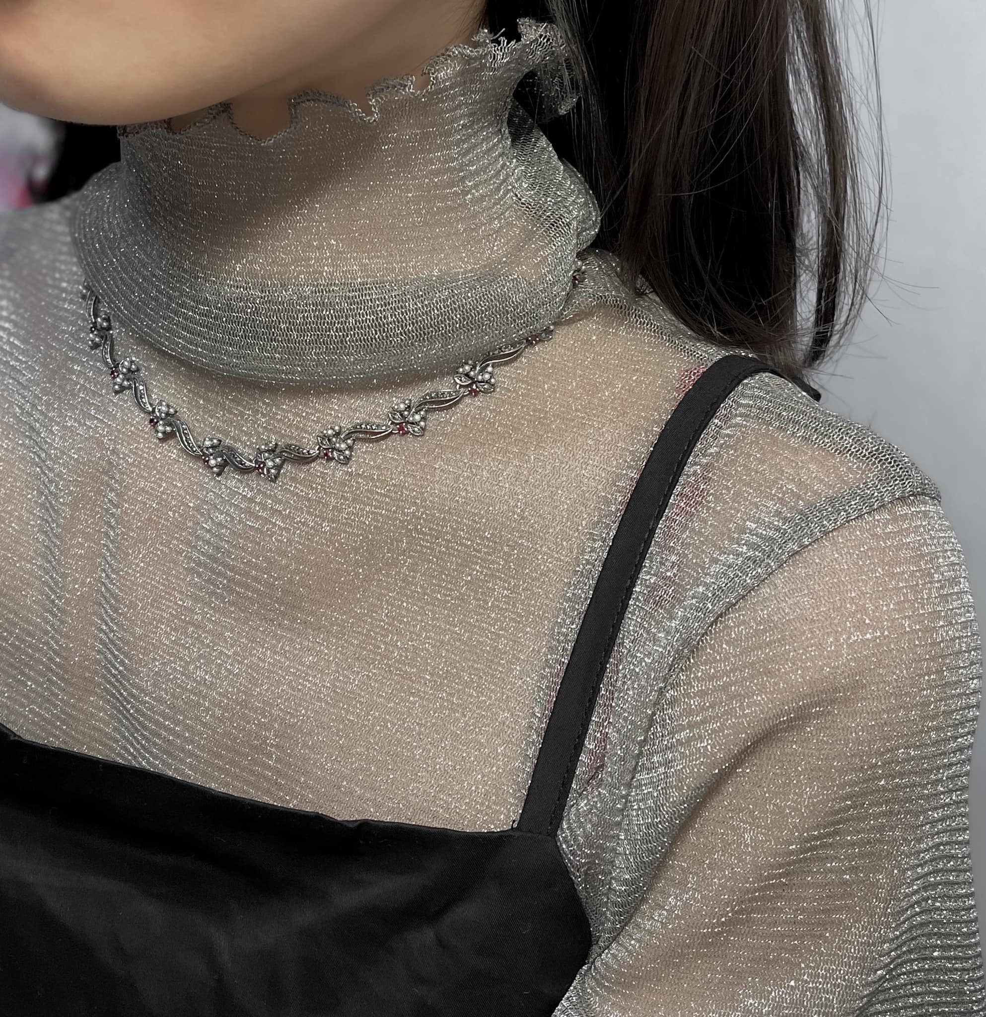 紅寶石花卉套鍊