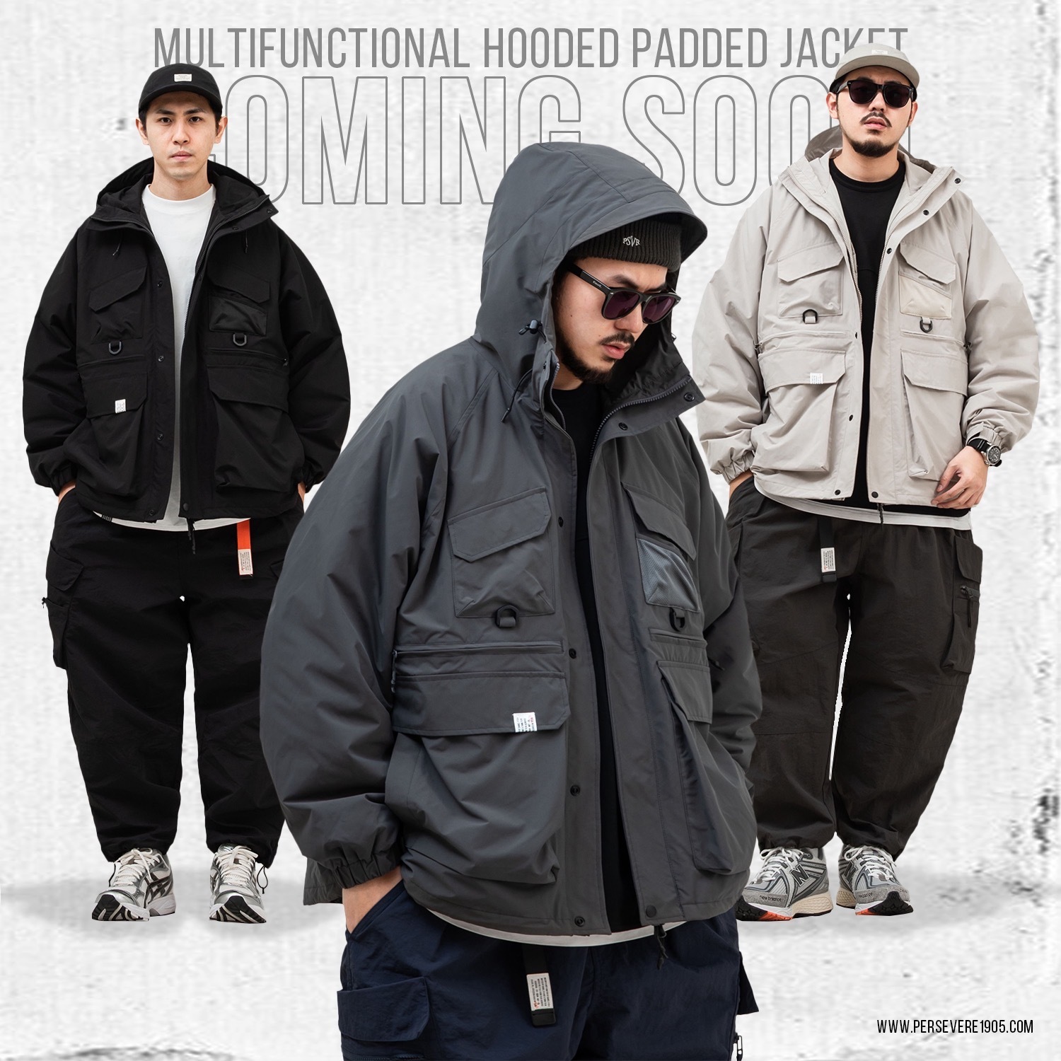 Persevere Multifunctional Jacket 連帽外套鋪棉防潑水三色