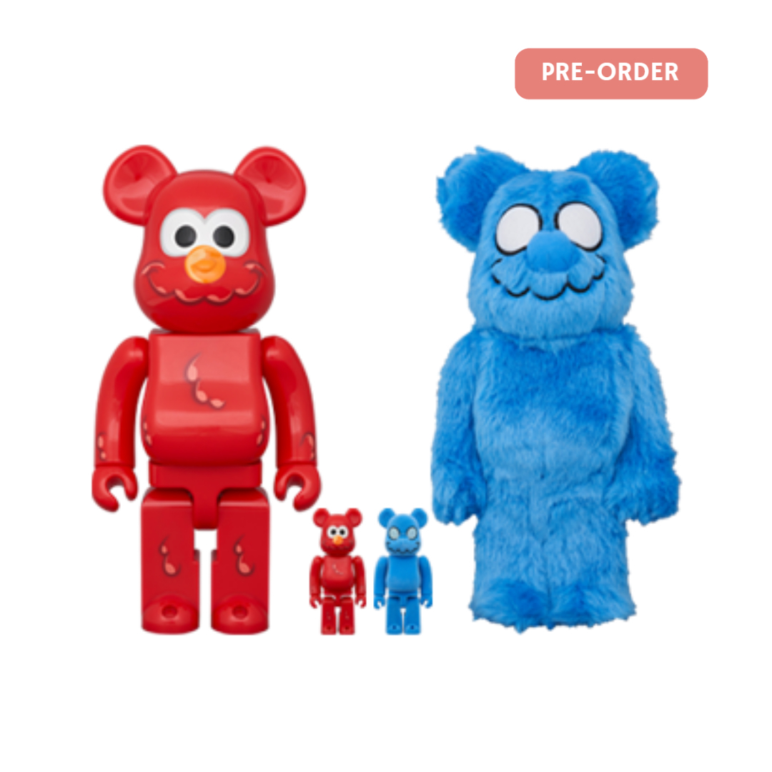 BE@RBRICK COIN PARKING DELIVERY × SESAME STREET ELMO (CPD Ver.) & 白井さん (SESAME STREET Ver.) 100％ & 400％（4体セット）