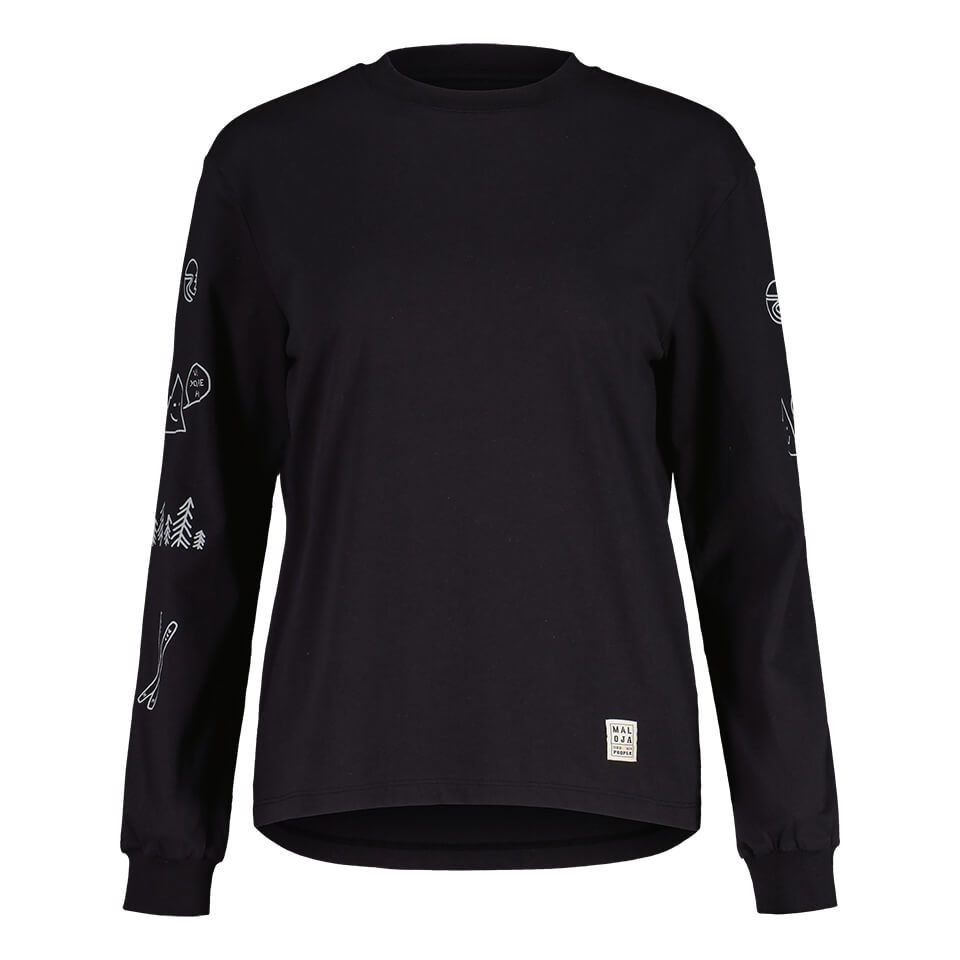 【MALOJA】女有機棉長袖上衣 / 23MA36403-[夜晚黑、橡木綠]