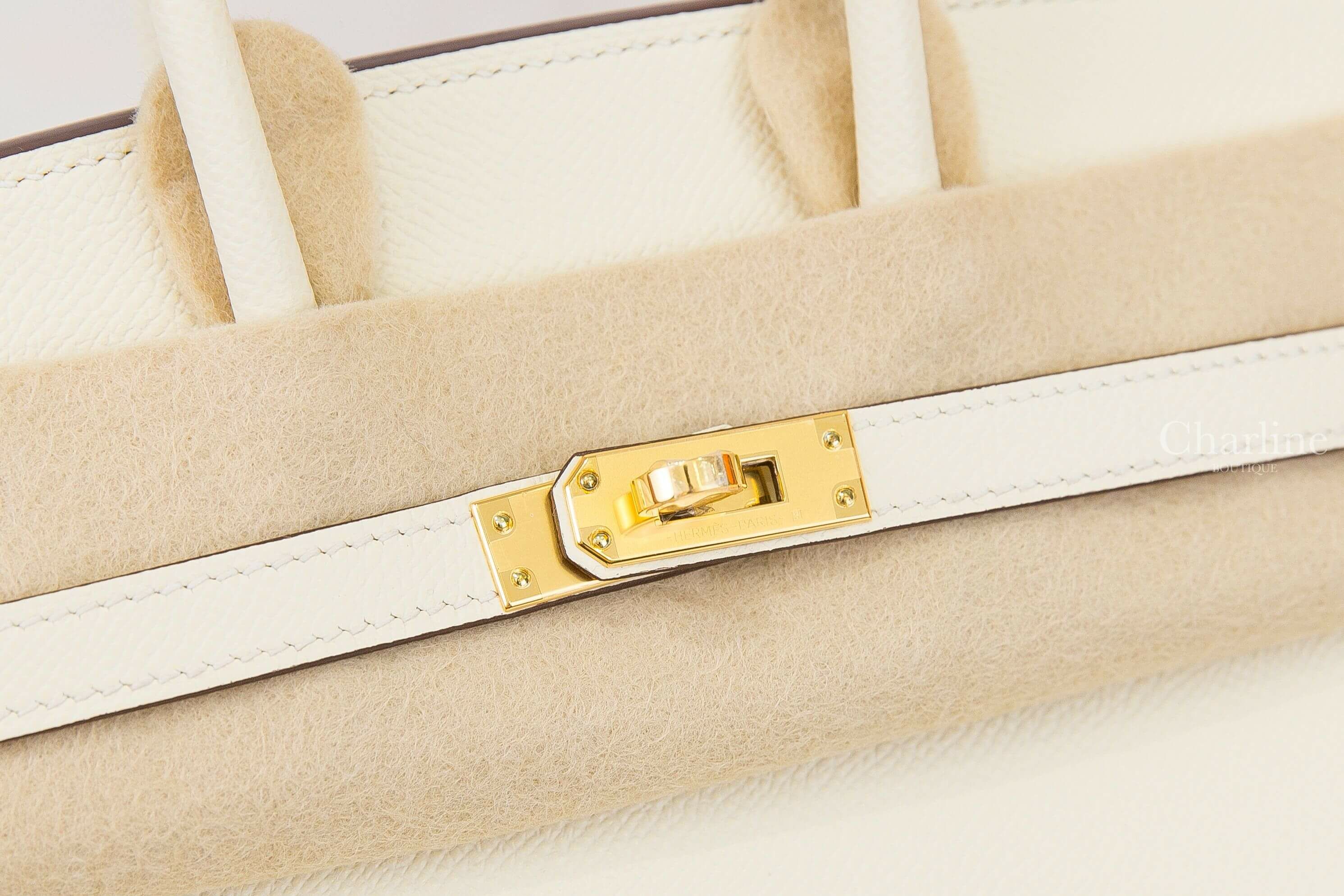 Hermès Birkin 25cm I2 Nata Epsom 奶油白金釦鉑金包
