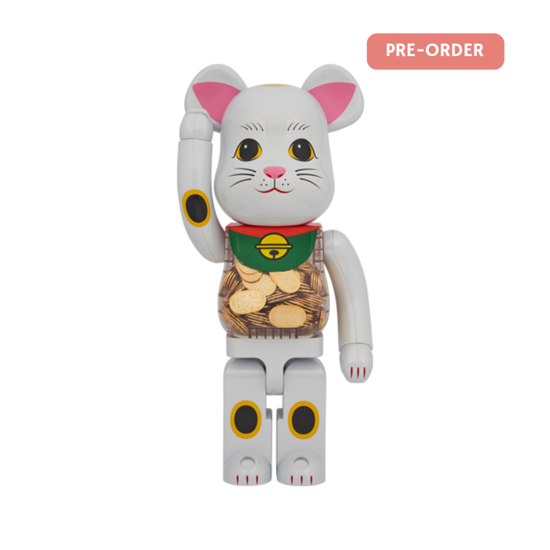 BE@RBRICK 招き猫 小判 白メッキ 100％ & 400％