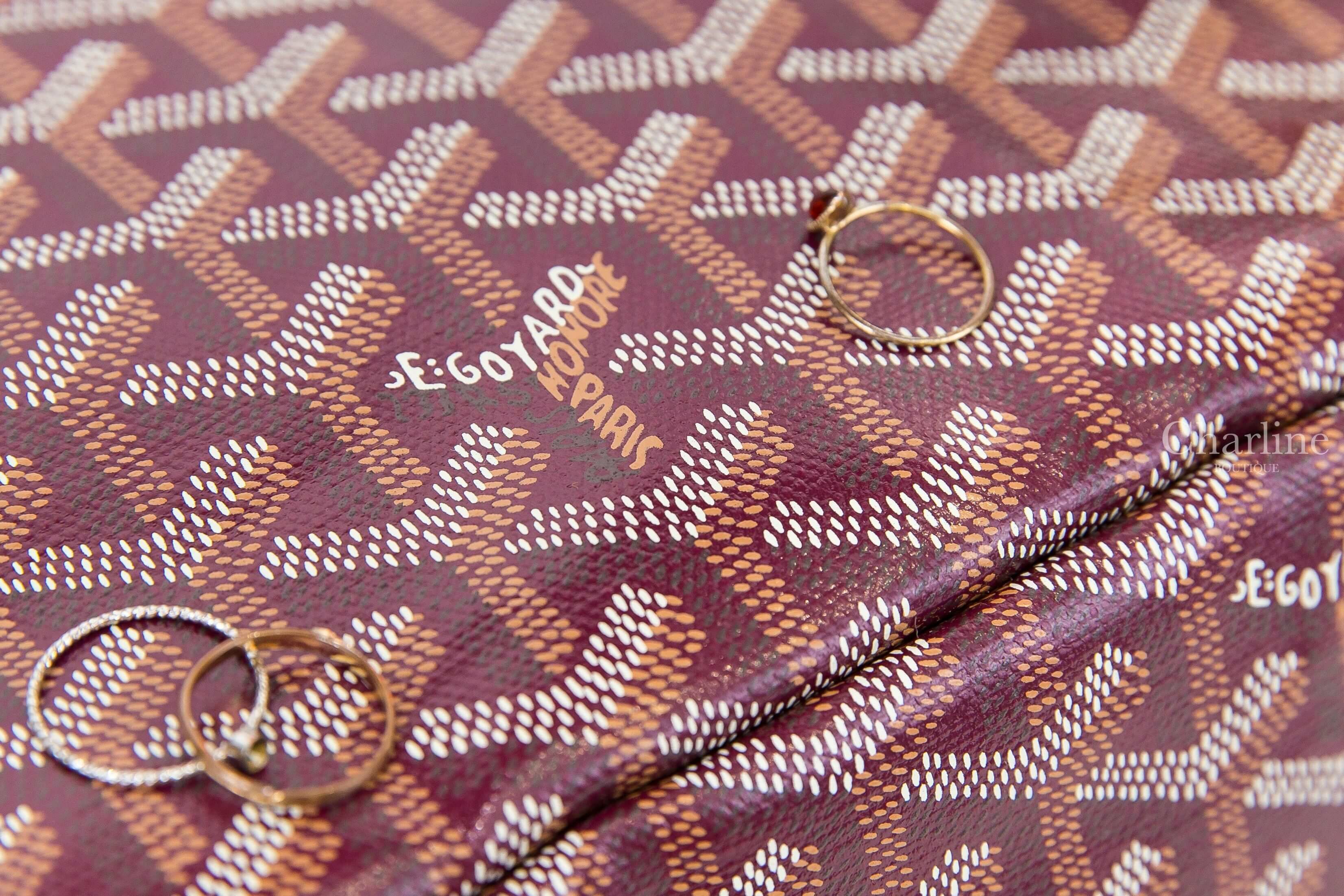 Goyard Bohème Hobo Bag 勃根地酒紅色帆布小牛皮同色手提肩背包