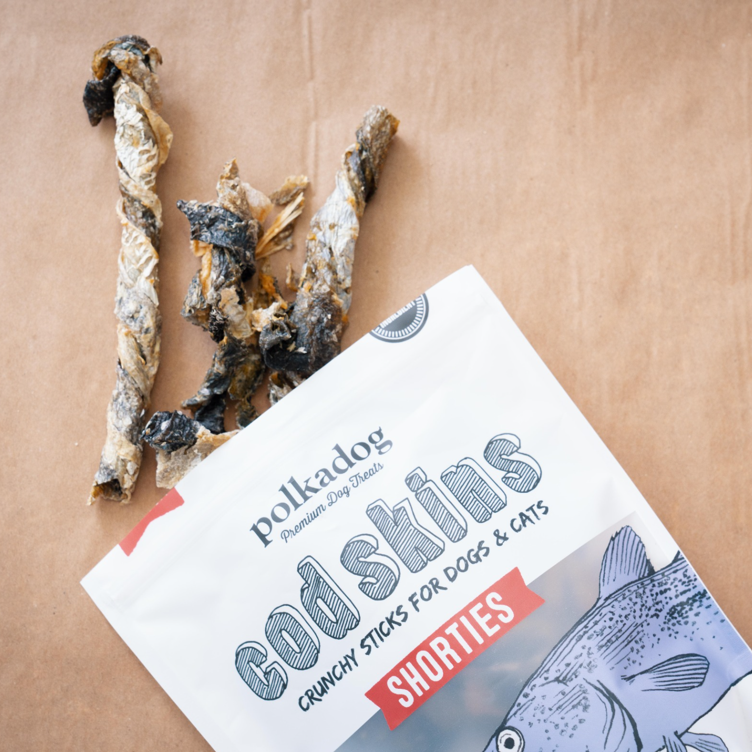 美國Polkadog｜手工捲短鱈魚皮（犬貓皆宜）