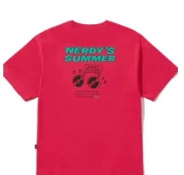 [S] NERDY MUSIC S/S T-SHIRT,HOT PINK, PNEU23KG142804 (SN369)