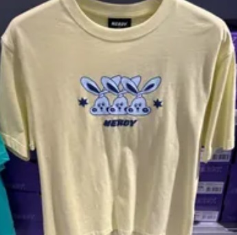 [S] NERDY TWIST BUD SHORT SLEEVE T-SHIRT,YELLOW, PNES23KG070504 (SN372)