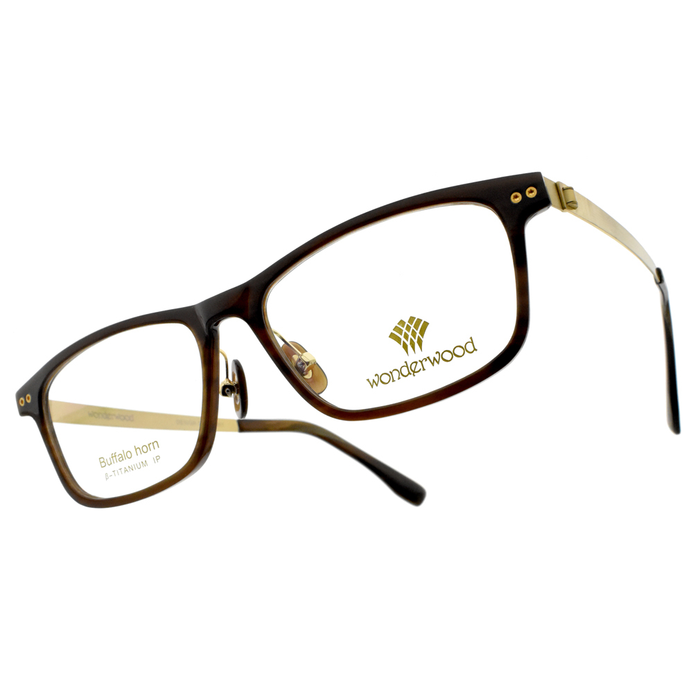 【WONDERWOOD】W02 C1 復古質感拼接 方框光學眼鏡