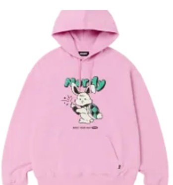 [S] NERDY TURTLE BUDDY PULLOVER HOODIE,PINK, PNES23KE060904 [FINAL SALE] (SN373)