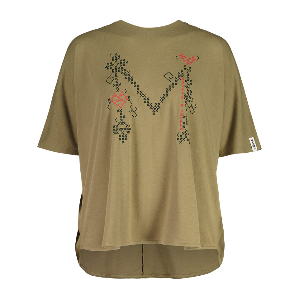 【MALOJA】女莫代爾棉短袖上衣 / 23MA36409-[夜晚黑、橡木綠]