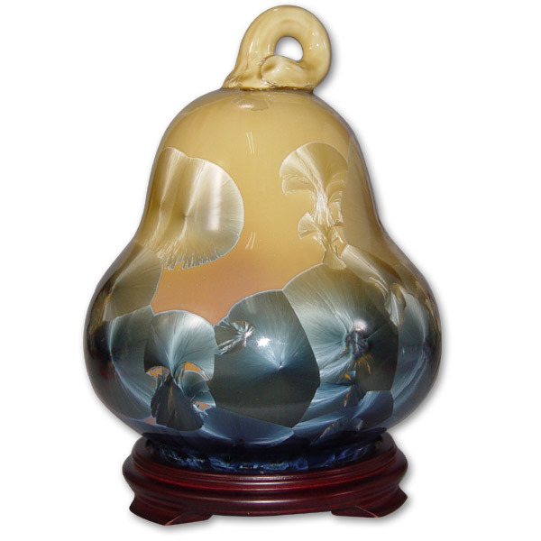 居家開運珍藏擺飾~陶瓷結晶釉小福祿瓶