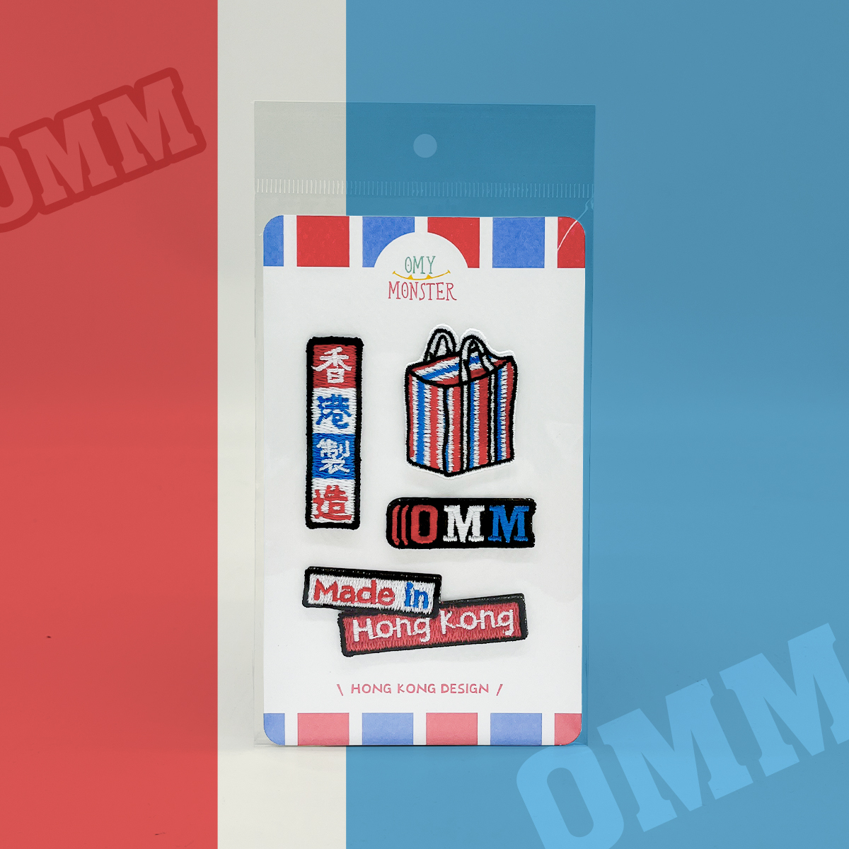 OMYMONSTER 紅白藍刺繡燙貼