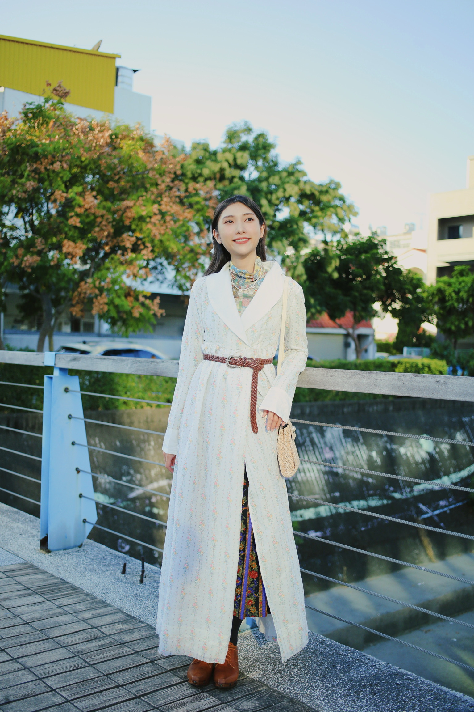 Vintage Dresses /古著大翻領兩穿式罩衫洋裝