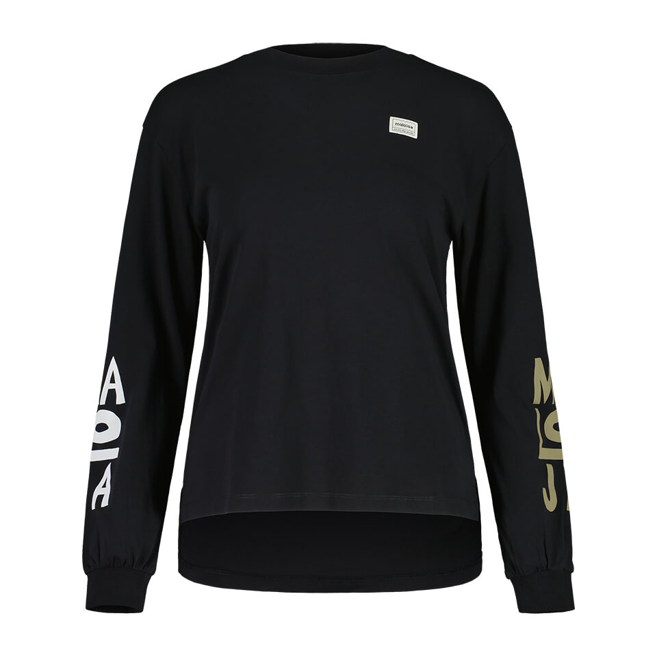 【MALOJA】女有機棉長袖上衣 / 23MA36412-[夜晚黑、橘紅]