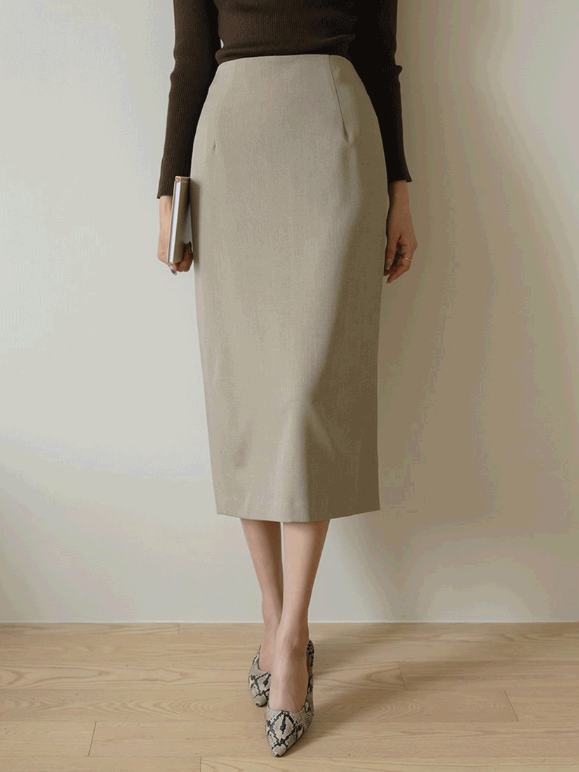 [現貨]開衩合身鉛筆裙 [ 黑色 / S ]