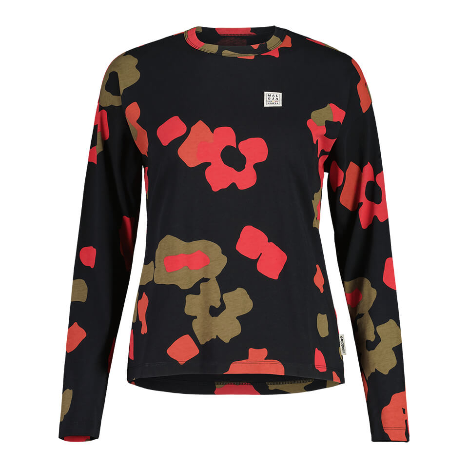 【MALOJA】女有機棉長袖上衣 / 23MA36413-[夜晚黑、橡木綠]