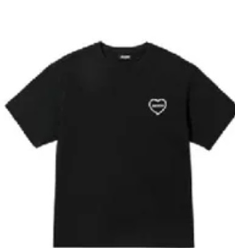 [S] NERDY HEART WAPPEN S/S T-SHIRT,BLACK, PNES23KG140105 (SN377)