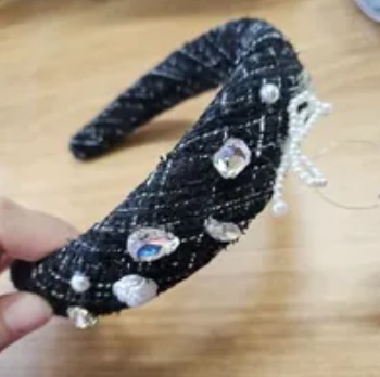 [S] BAKET TWEED BLING BLING HEADBAND, SBK21 (SBK21)