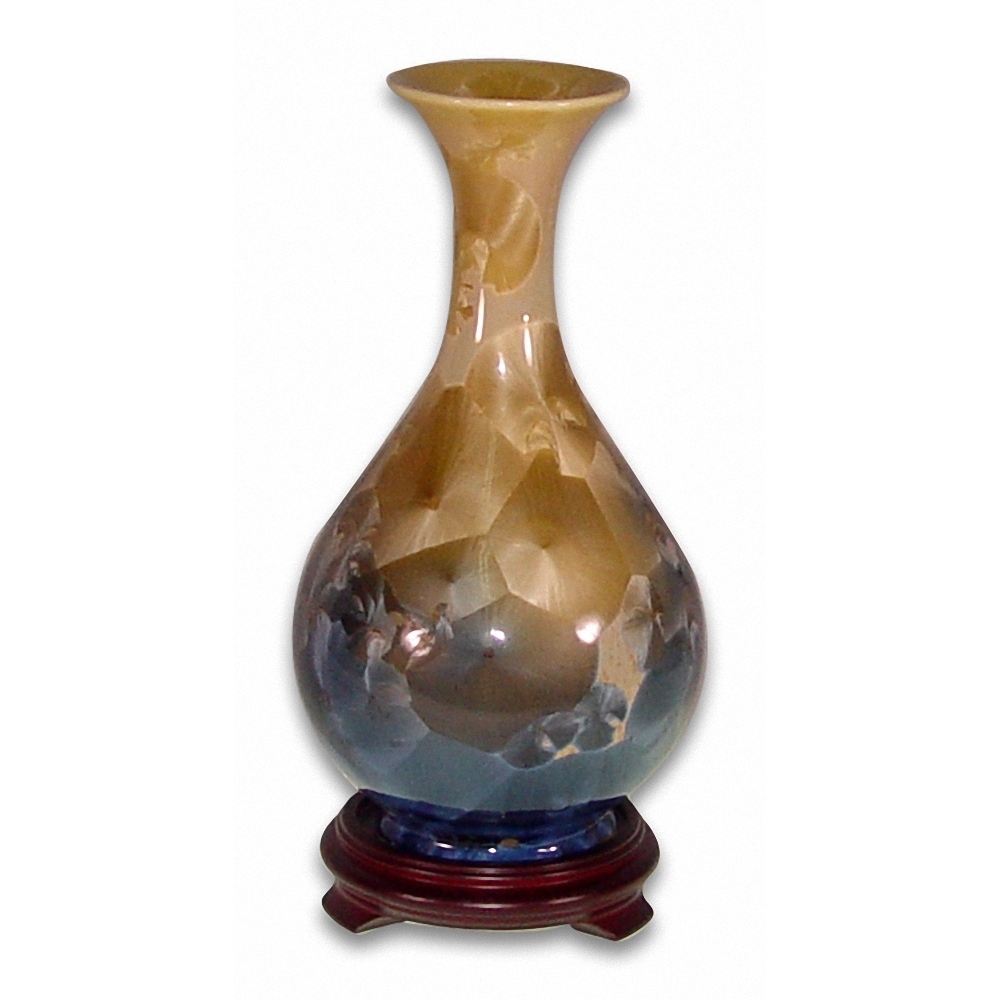 居家開運擺飾~結晶釉10英吋玉壺春瓶