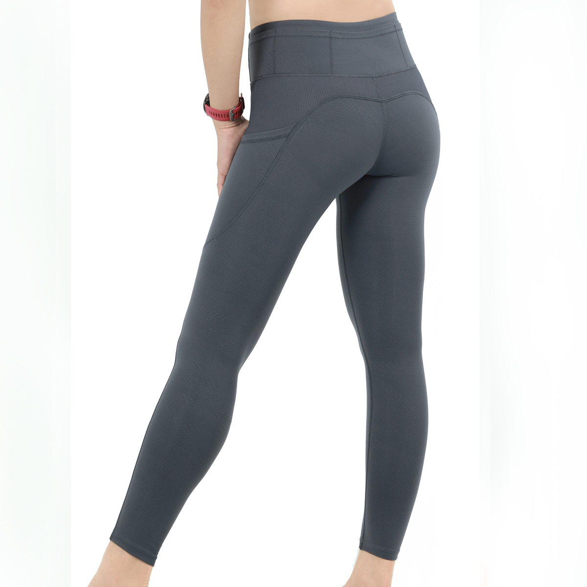 側口袋彈力修身九分褲 高級灰