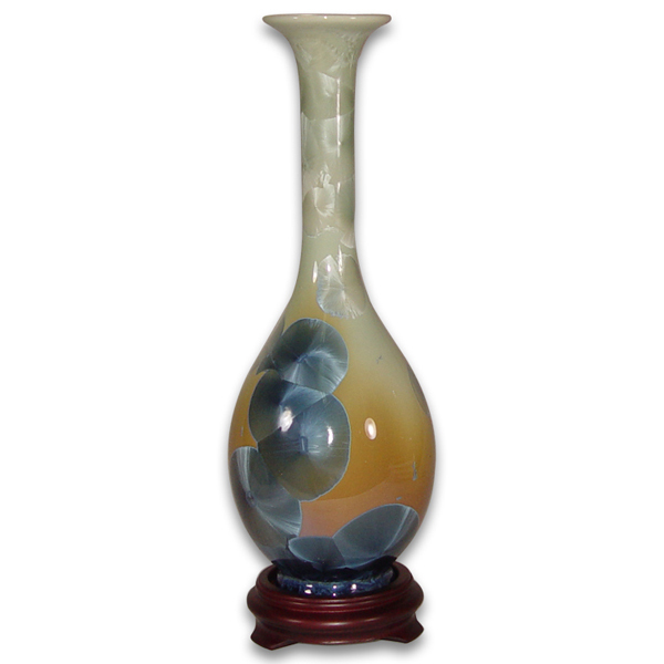 居家開運擺飾~結晶釉長頸膽瓶