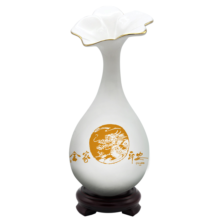 M4全家龍平安蘭花口膽瓶