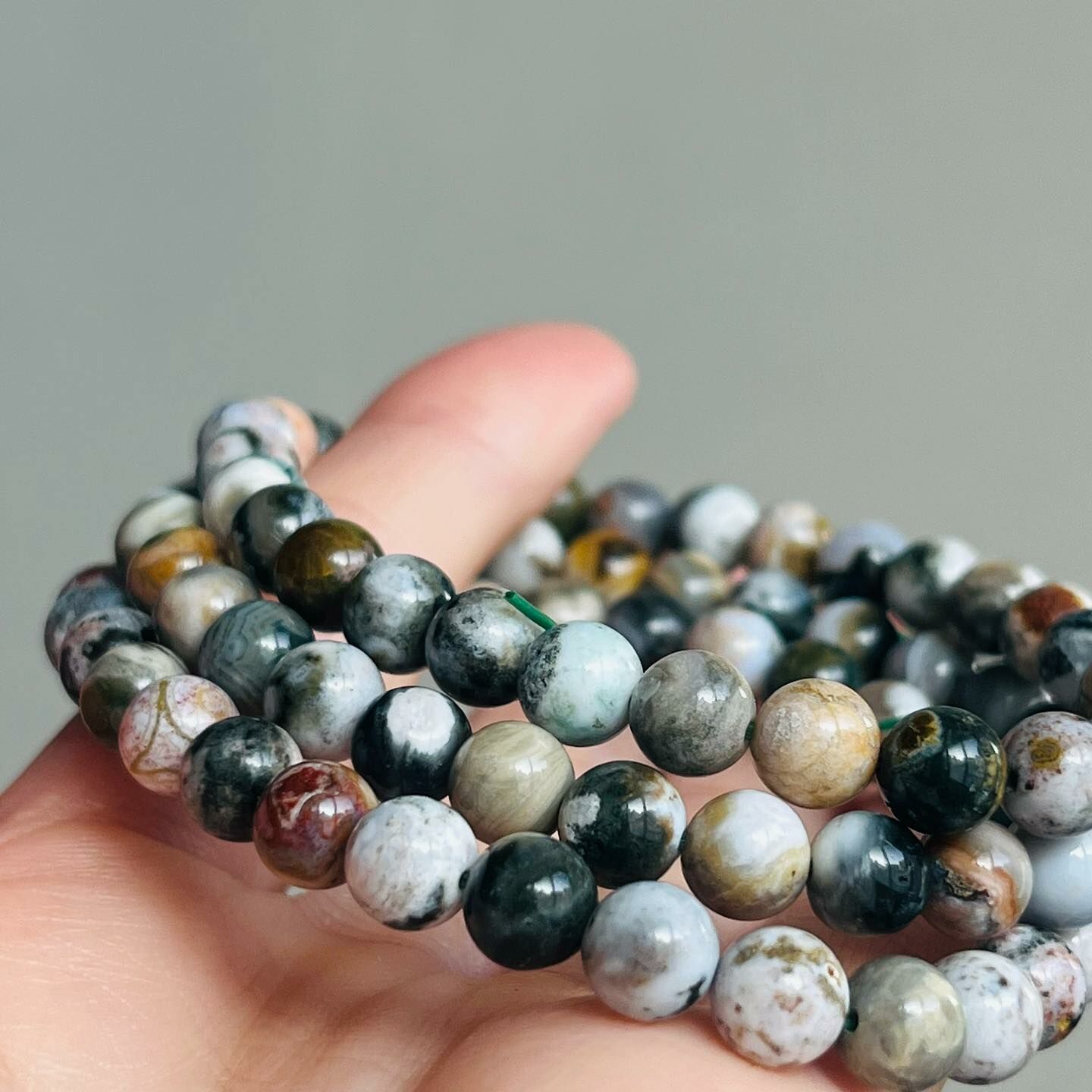 [原石] 馬達加斯加海洋碧玉 老礦料 水晶手串