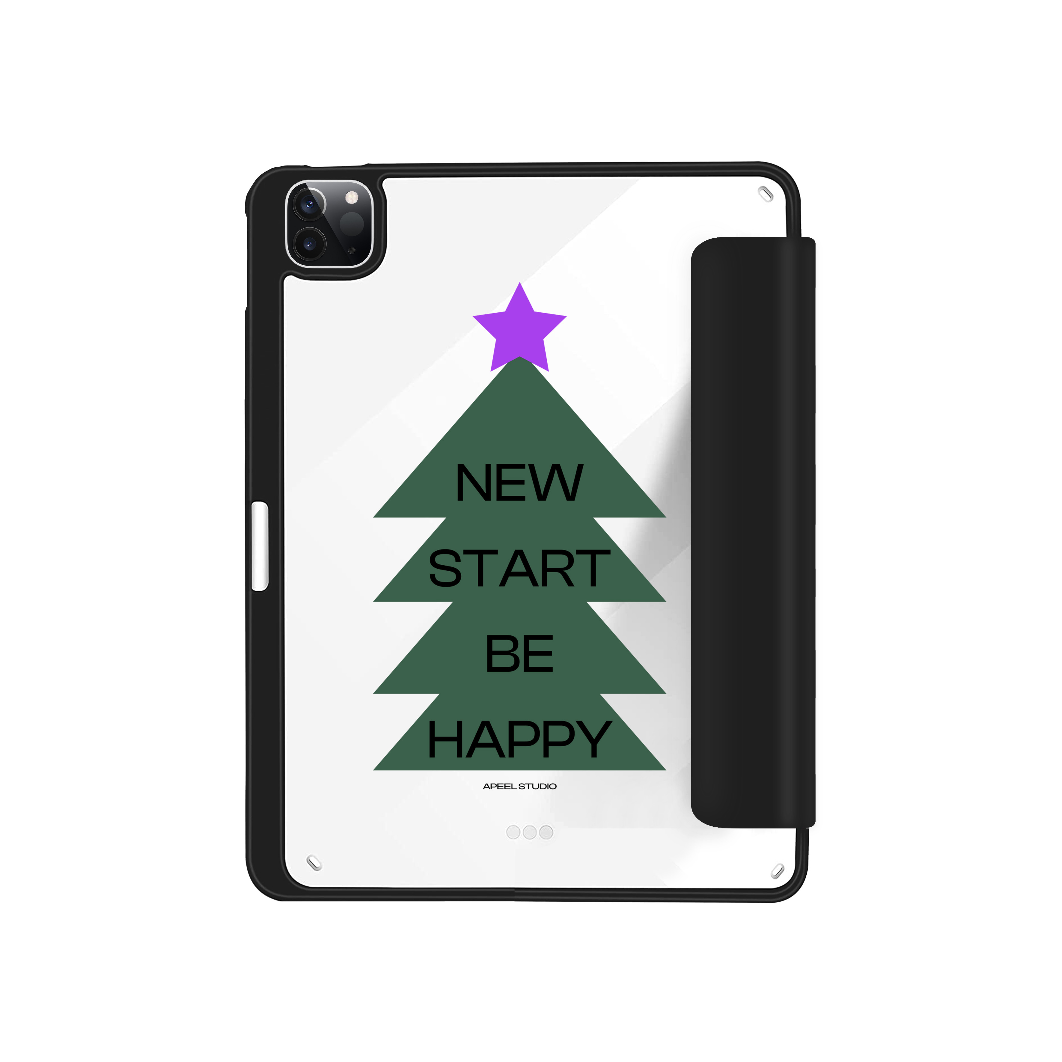 IN Green Tree iPad Tri-fold Cover with pencil holder