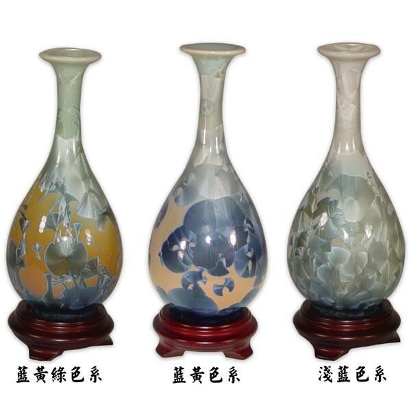 居家開運擺飾~結晶釉長頸小口瓶