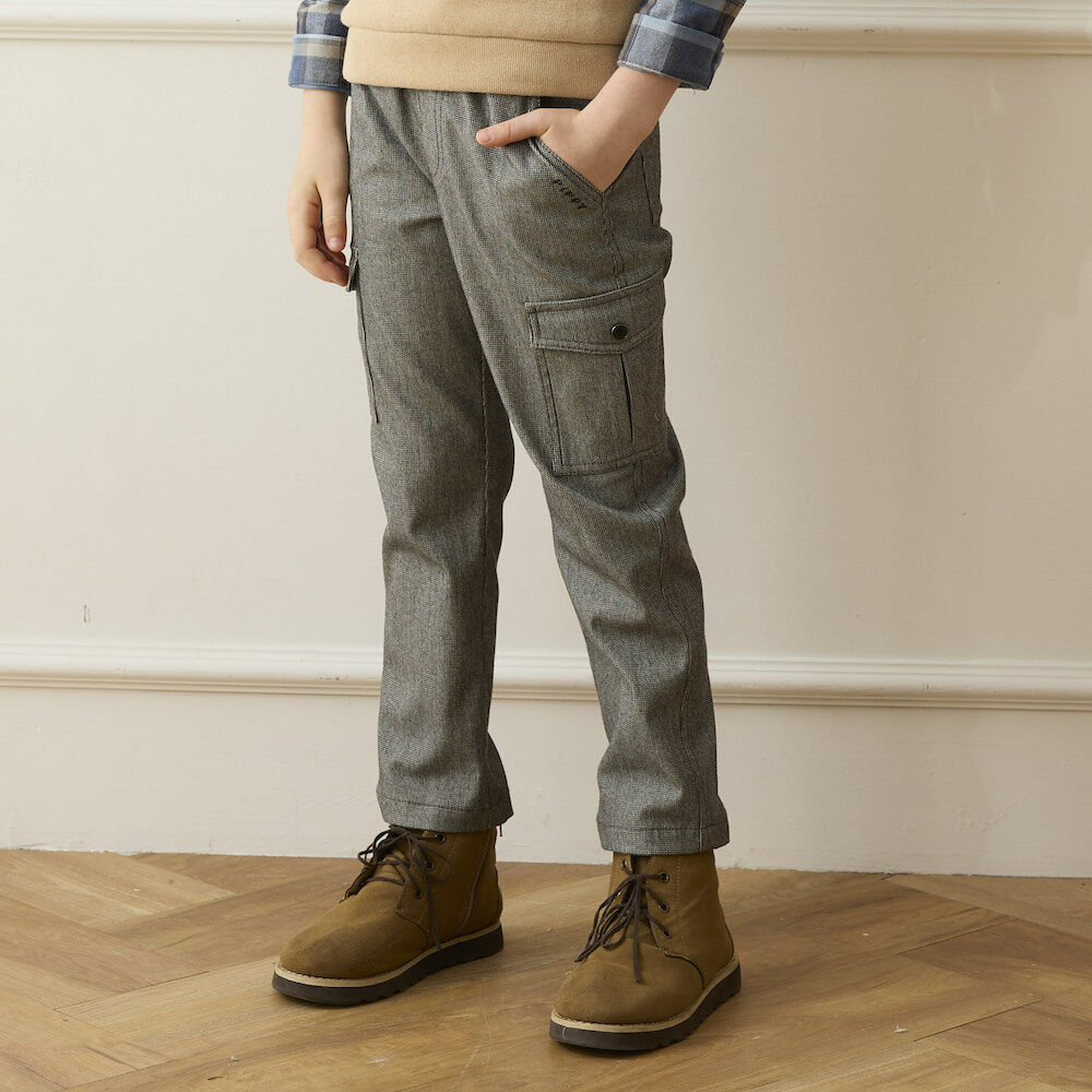 PIPPY 率性側邊大口袋彈性棉長褲 灰