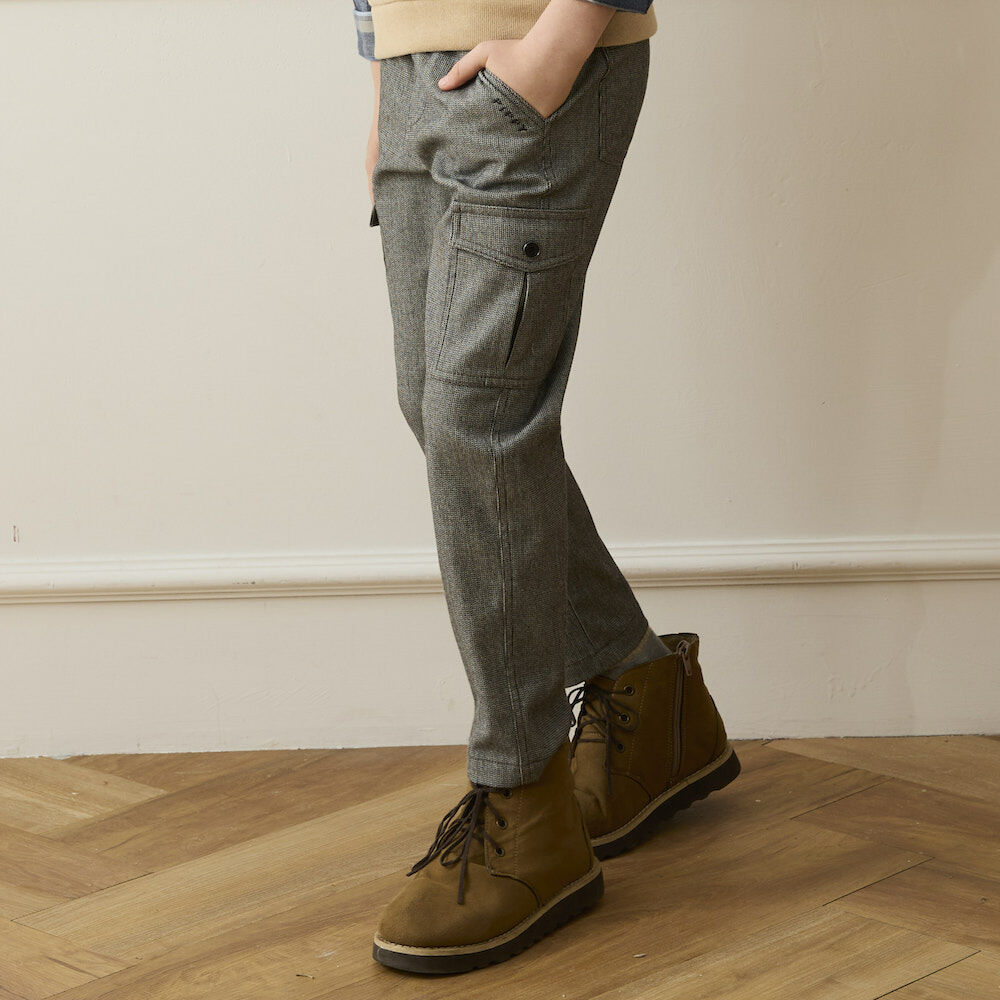 PIPPY 率性側邊大口袋彈性棉長褲 灰