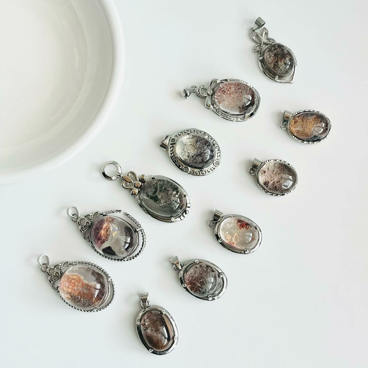 [原石] 花園幽靈水晶 項鍊吊墜