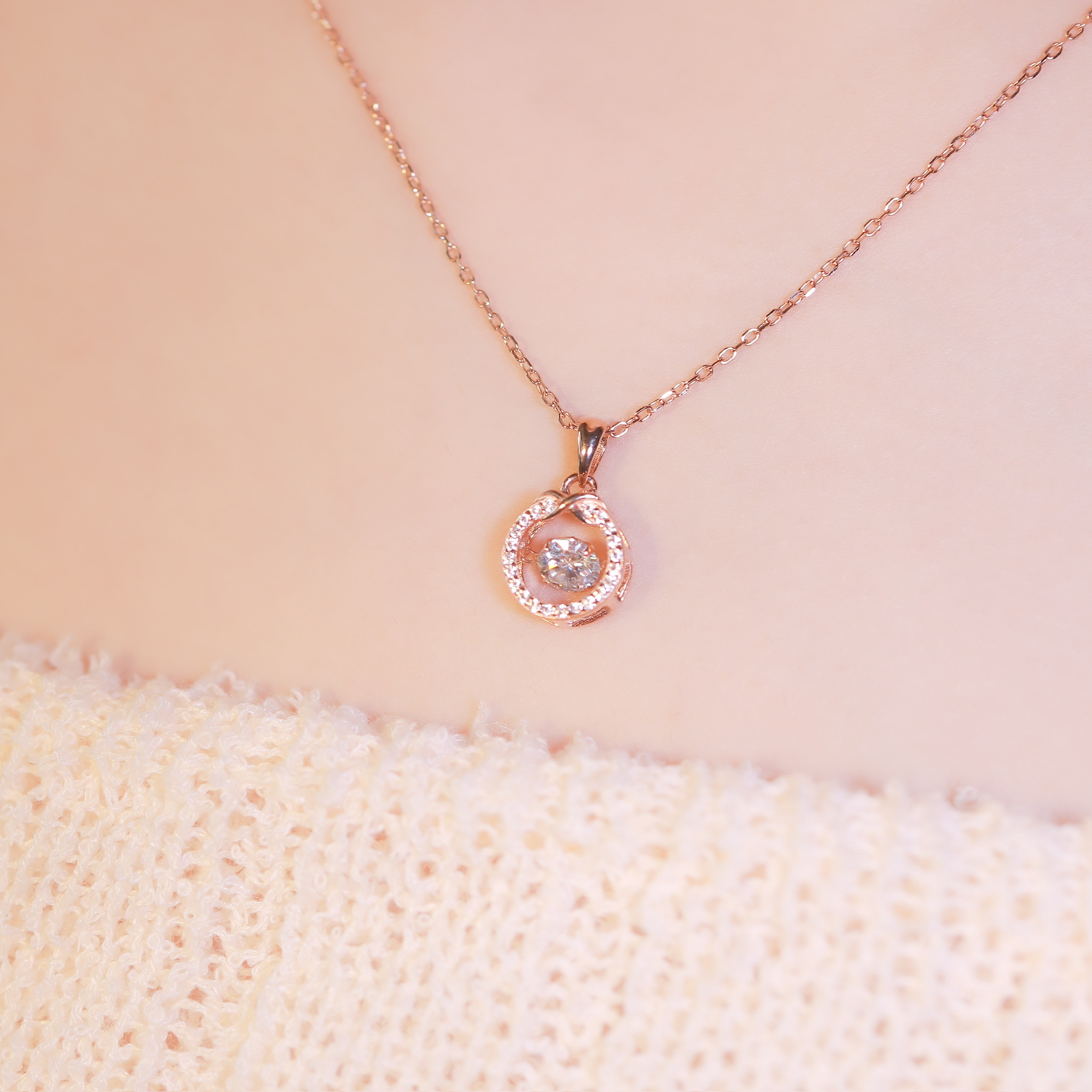 | 925 Silver・White Gold・Rose Gold | Dancing Endless Story Necklace（Silver / Rose Gold） | NE1015 |