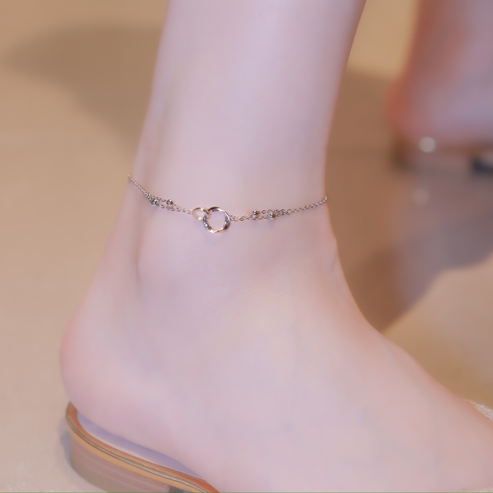 | 925純銀丨扭紋分不開腳鏈 | AN0096 |