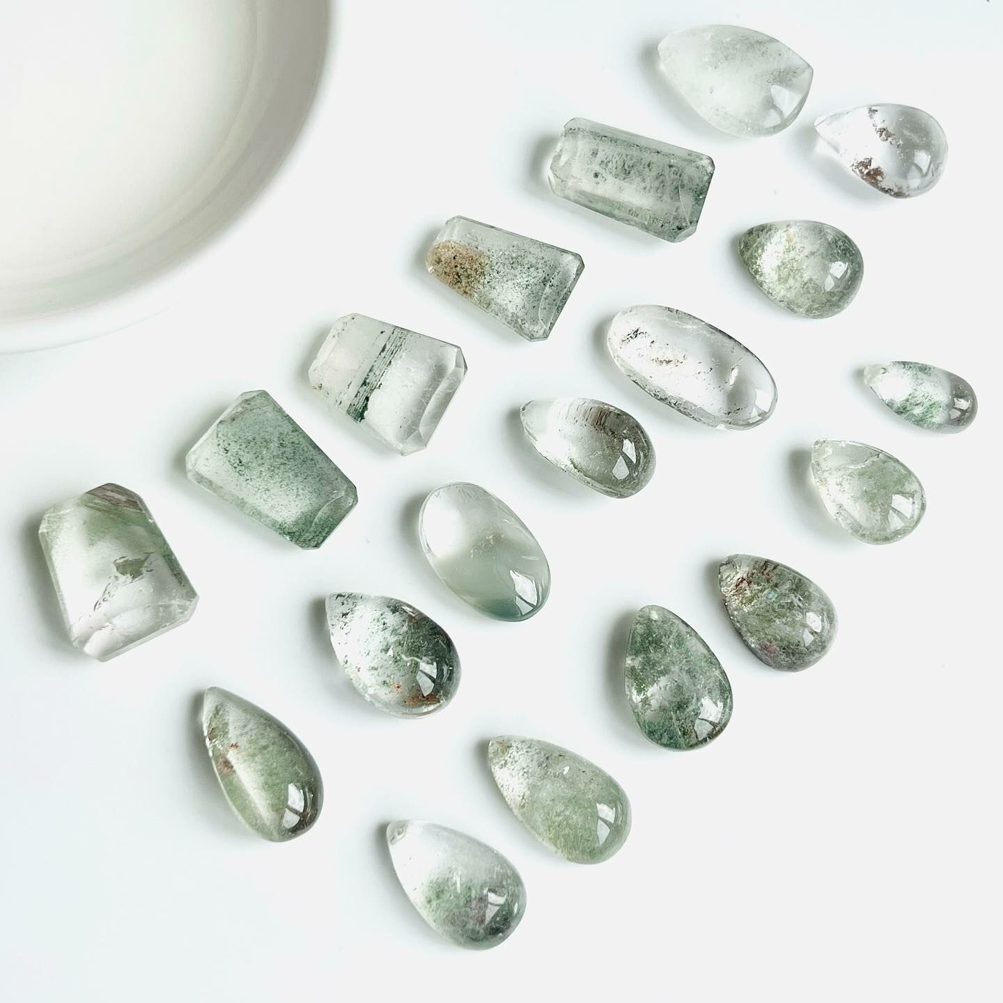 [原石] 綠幽靈水晶 水晶墜面 水晶蛋面