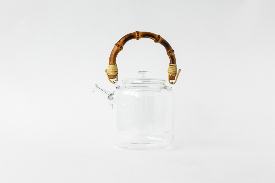 STUDIO PREPA-耐熱玻璃壺 竹把手 T