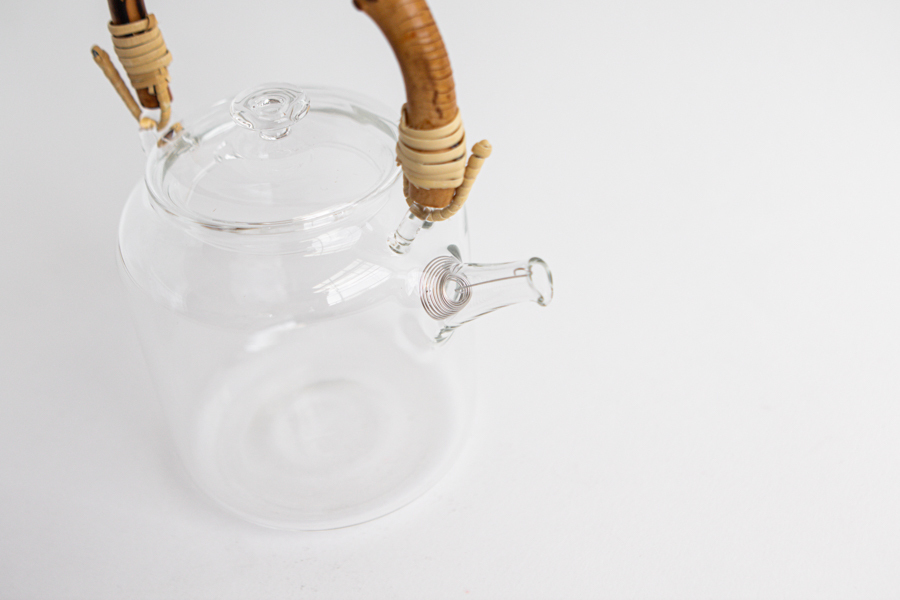 STUDIO PREPA-耐熱玻璃壺 竹把手 T