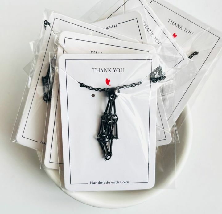 [原石] 水晶滾石項鍊（不含滾石）黑色款