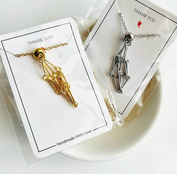 [原石] 水晶滾石項鍊（不含滾石）金、銀